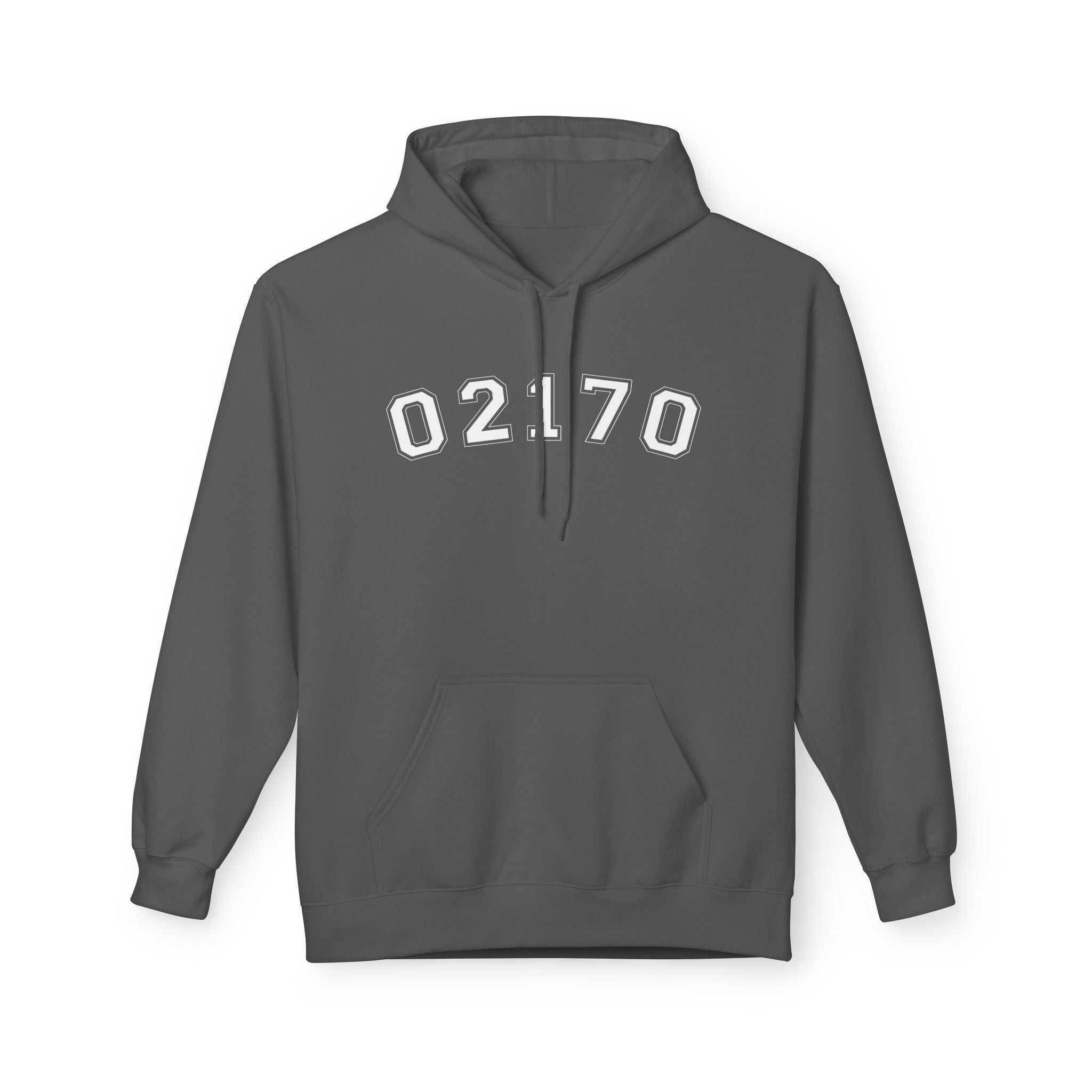 02170- Quincy Zip Code Softstyle Hoodie White Text
