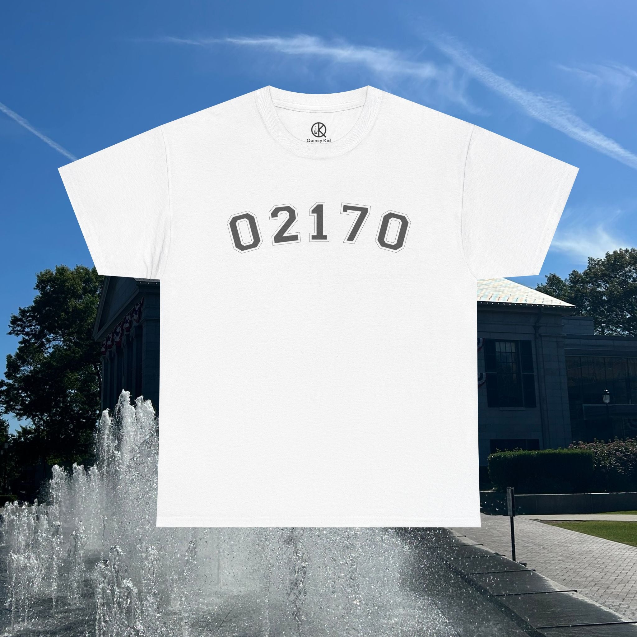 02170- Quincy Zip Code T-shirt Grey Text