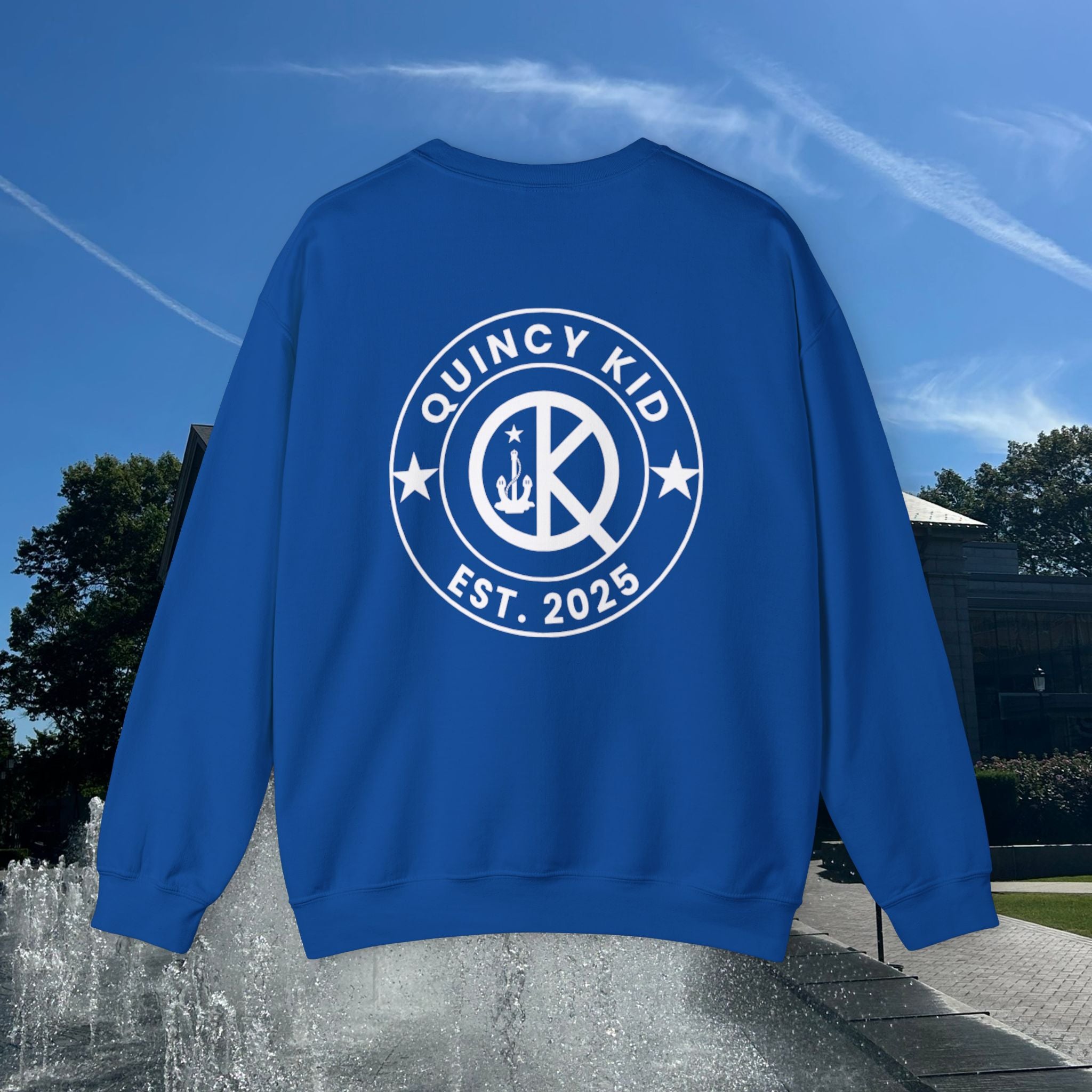 Quincy Kid Crewneck Sweatshirt With White Emblem