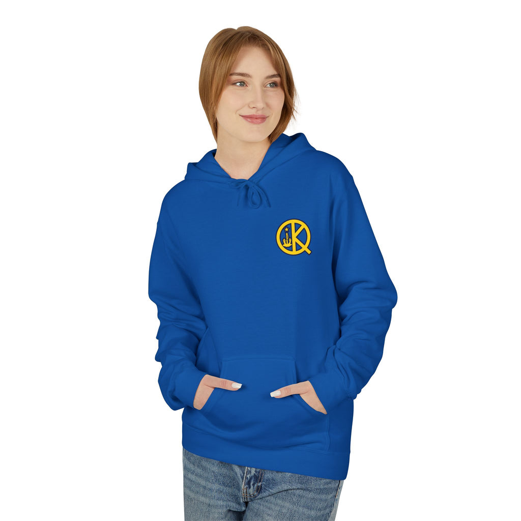 Quincy Kid Nautical Flags Softstyle Hoodie- Yellow Logo