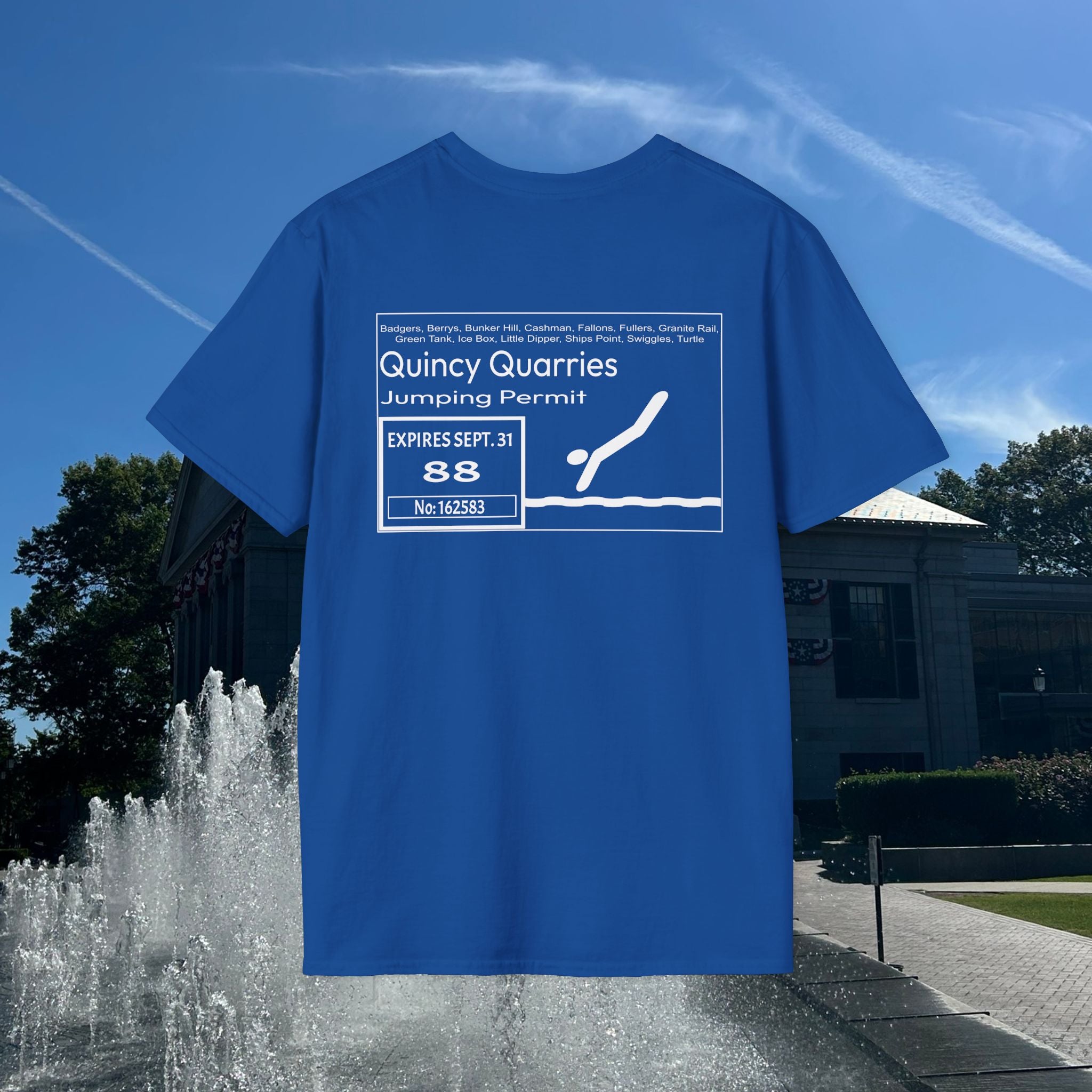 Quincy Quarries Permit T-shirt- Back
