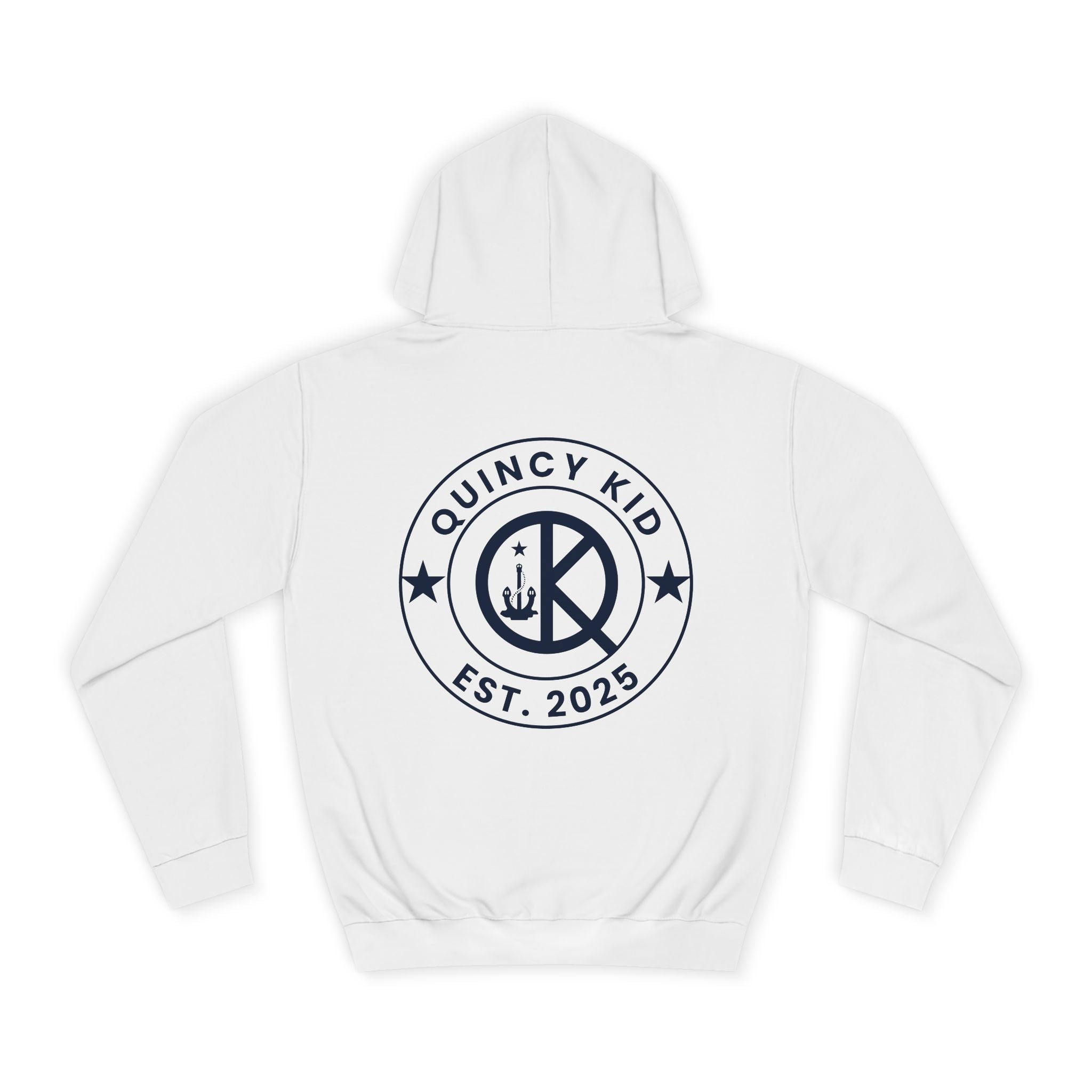 Quincy Kid Hoodie with Emblem- Navy