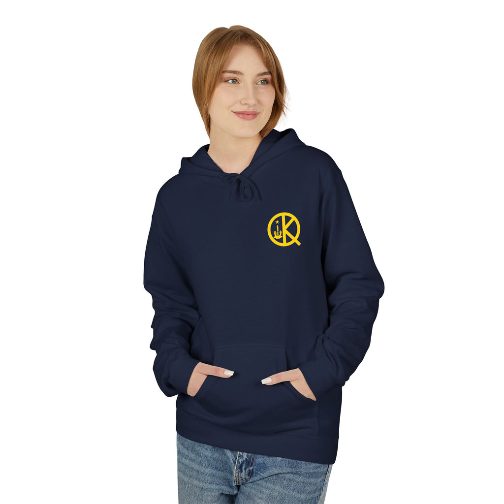 Quincy Kid Nautical Flags Softstyle Hoodie- Yellow Logo