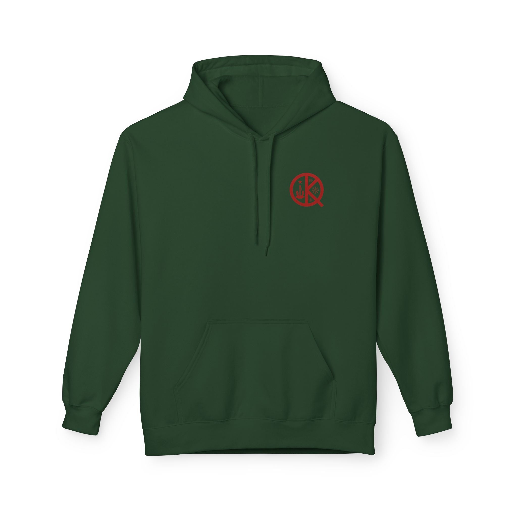 North Quincy Red Line Holiday Softstyle Hoodie- Red Logo