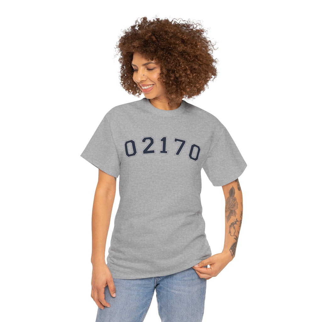 02170- Quincy Zip Code T-shirt Navy Text