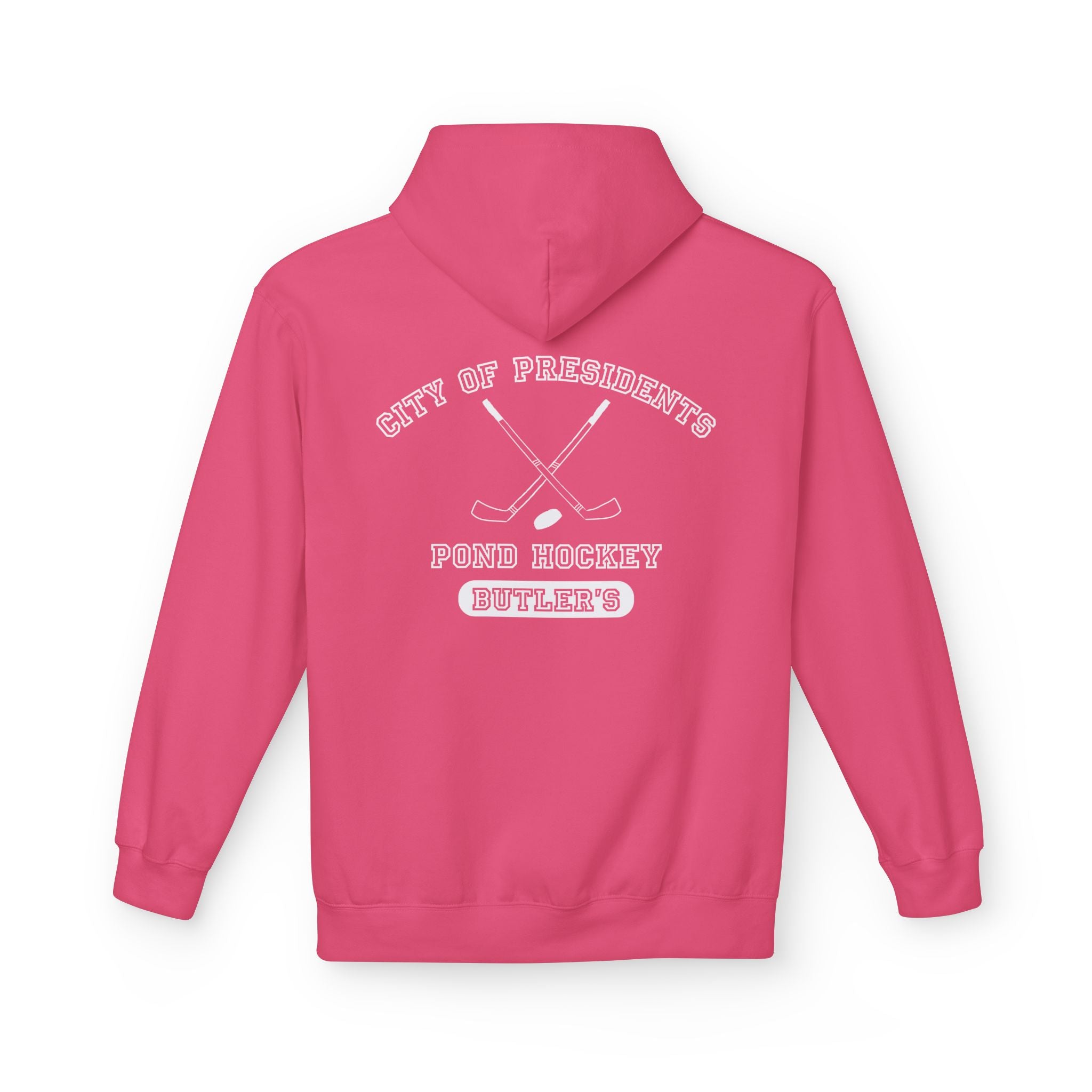 Butler's Pond Hockey Softstyle Hoodie White Text