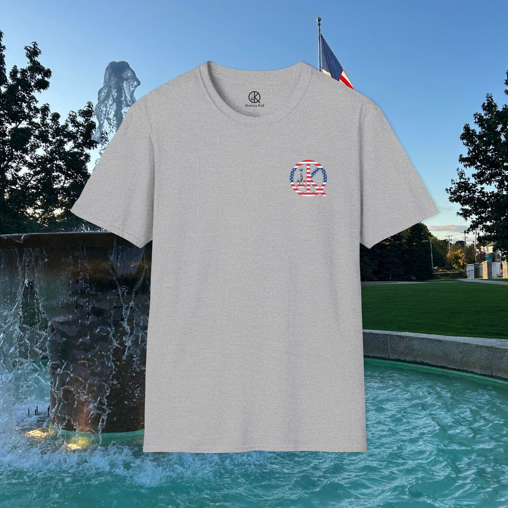 Quincy Kid Flag Logo- Flag Day T-Shirt